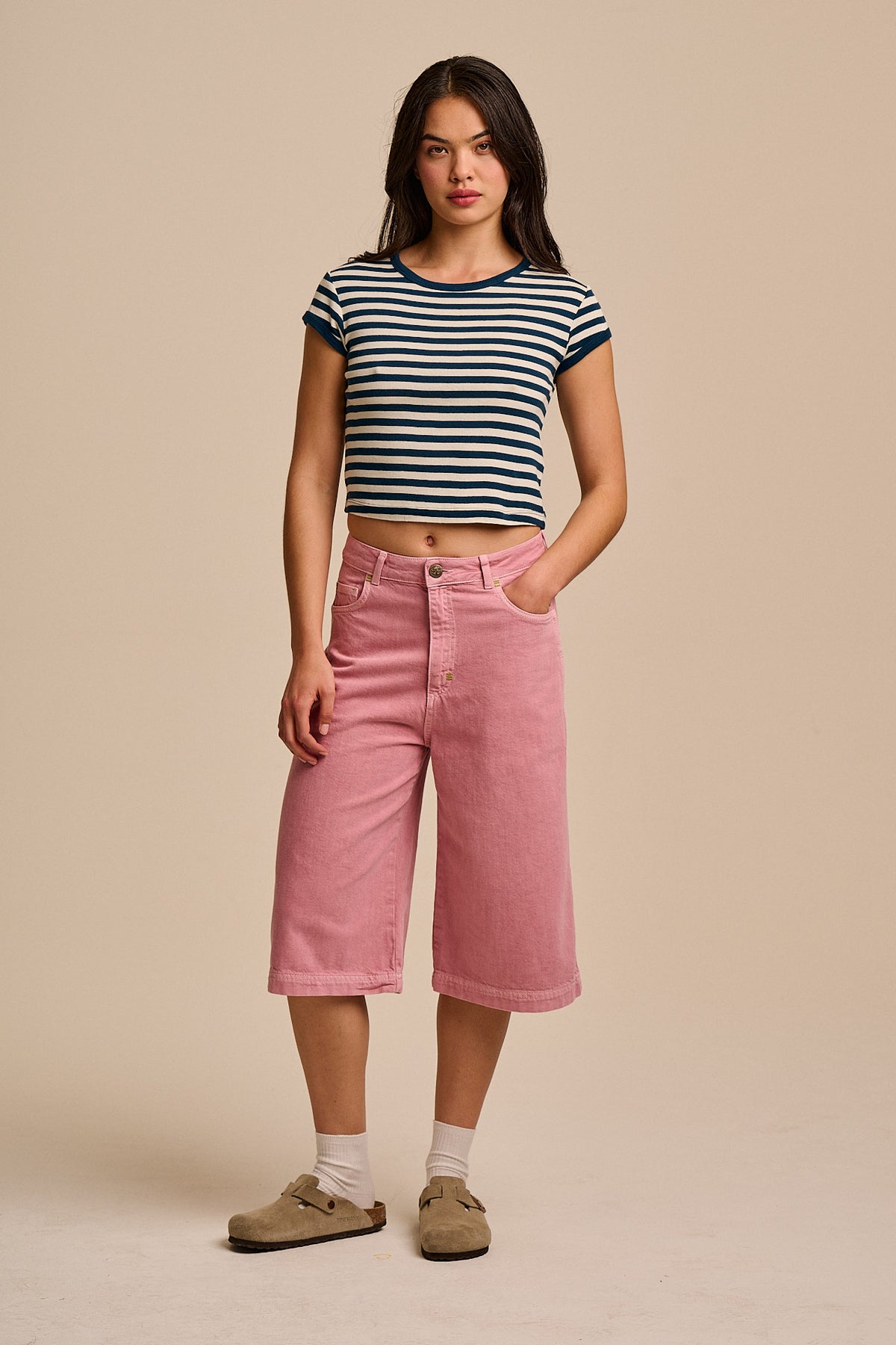 Sol - Long Shorts Organic Cotton Denim in Pink Cashmere Rose