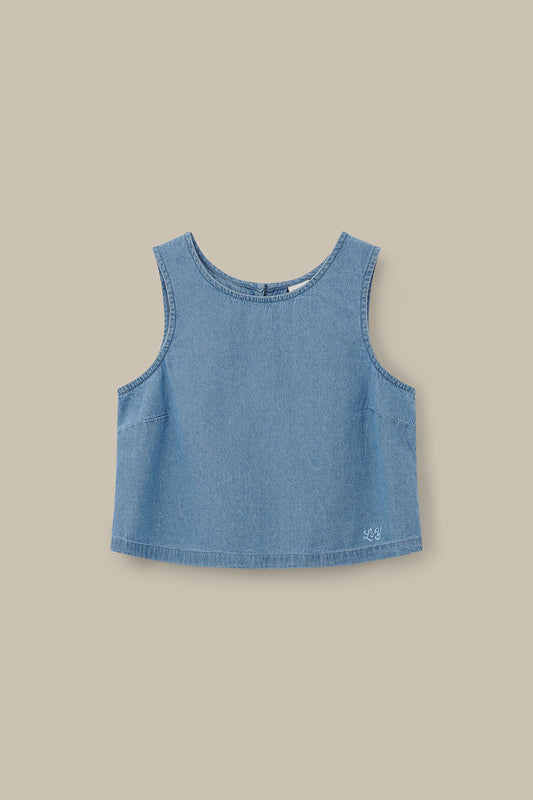 Arden - Shell Top Organic Cotton in Light Blue