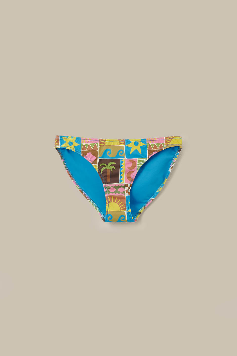 Aria - Low Rise Bikini Bottoms Recycled Polyester in Coastal Tile