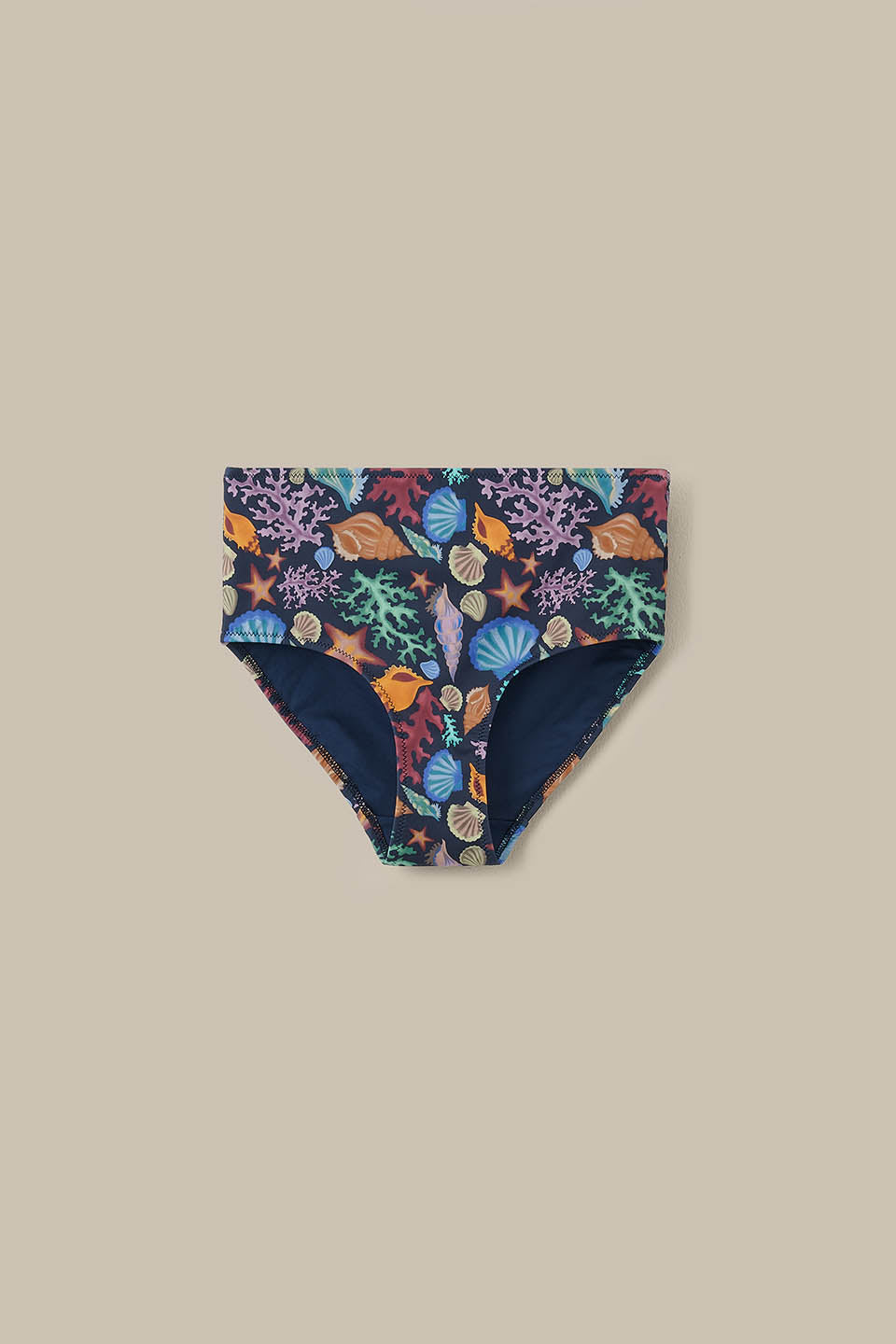 Bronte - High Rise Bikini Bottoms Recycled Polyester in Shell Print