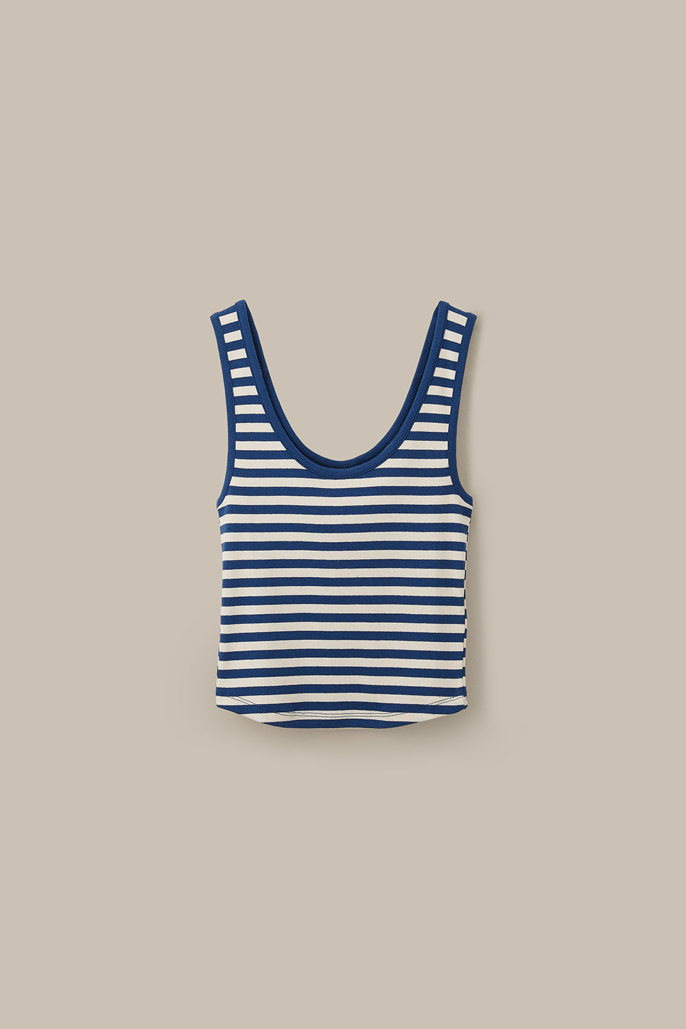 Eden - Vest Organic Cotton in Navy & Ecru Stripe
