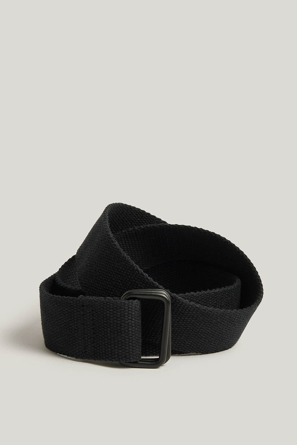 Flynn - D-Ring Webbing Belt Organic Cotton Webbing in Black