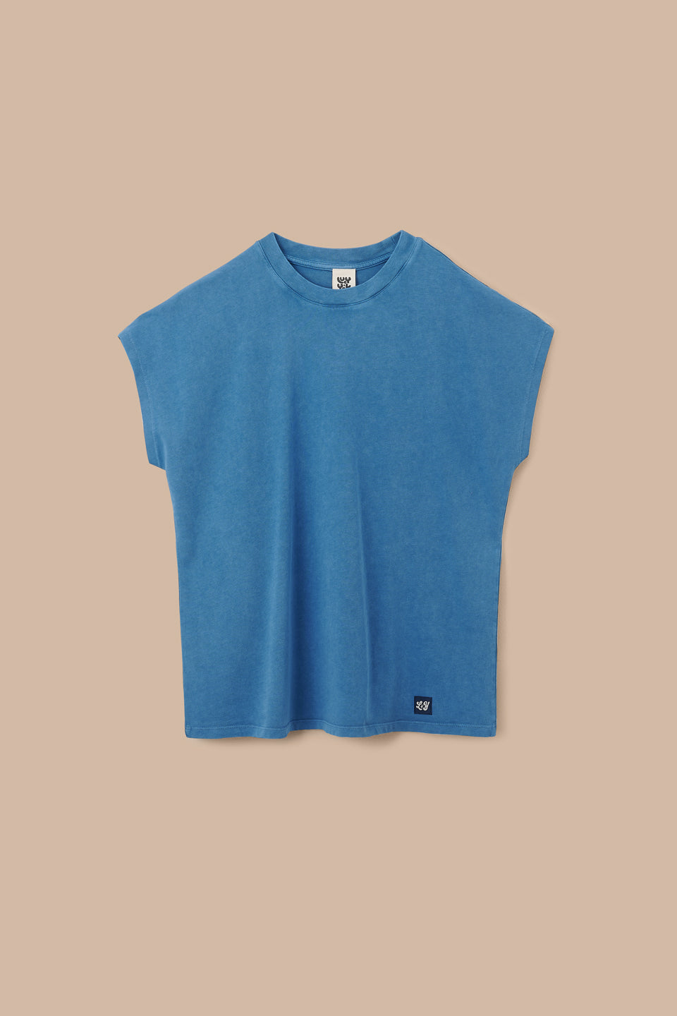 Inessa - Cap Sleeve T-Shirt Organic Cotton in Blue