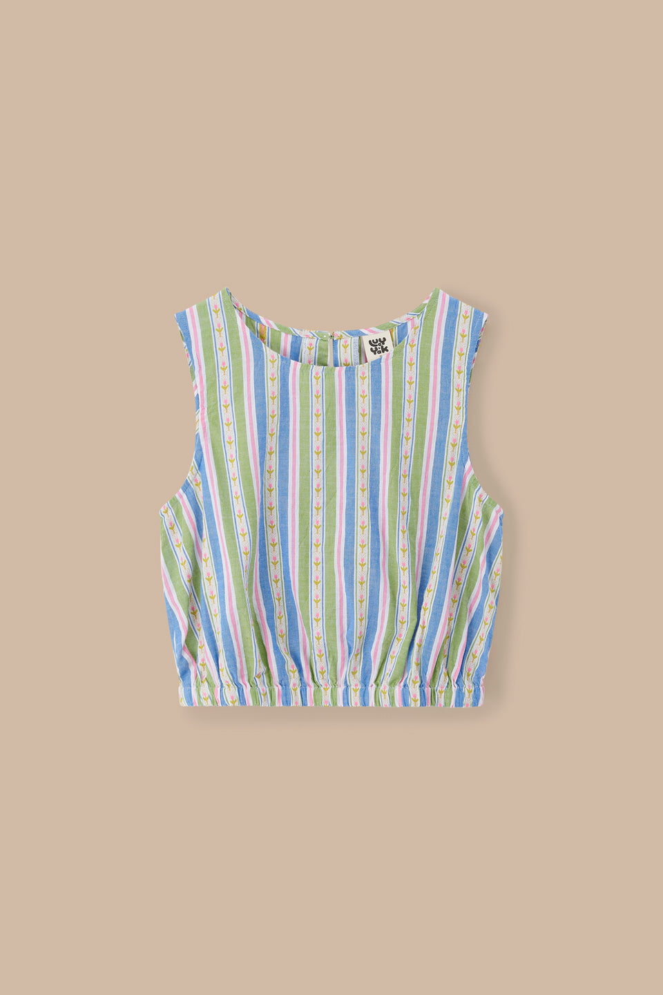 Lumi - Cropped Top Organic Cotton in Tulip Stripe