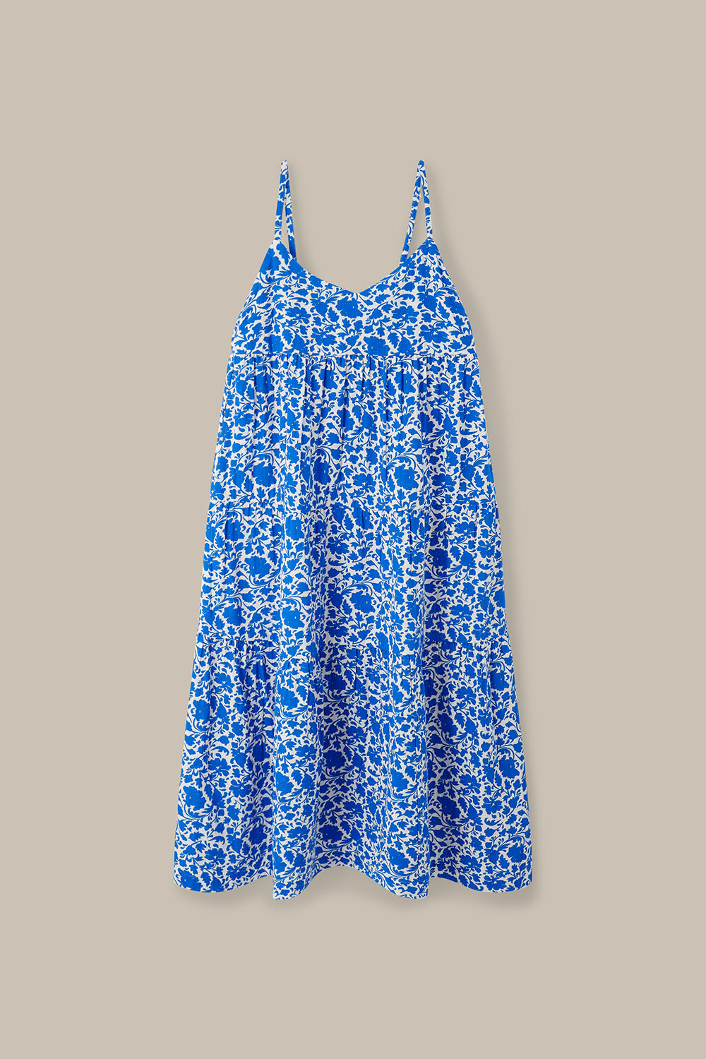 Mable - Tiered Maxi Dress Organic Cotton Double Gauze in Blue Floral