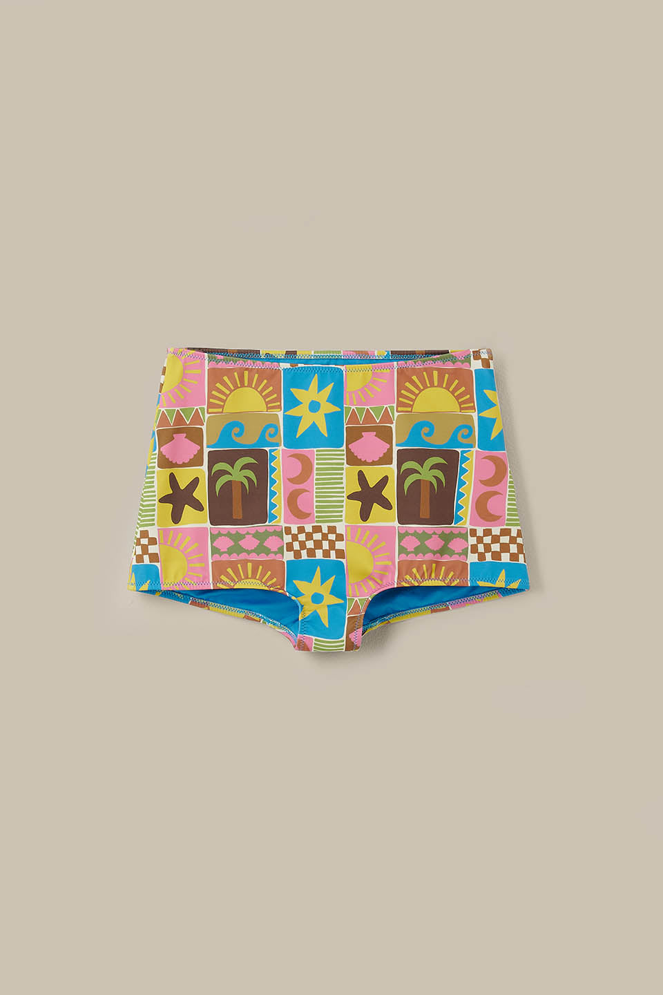 Monte - Bikini Shorts Recycled Polyester in Coastal Tile