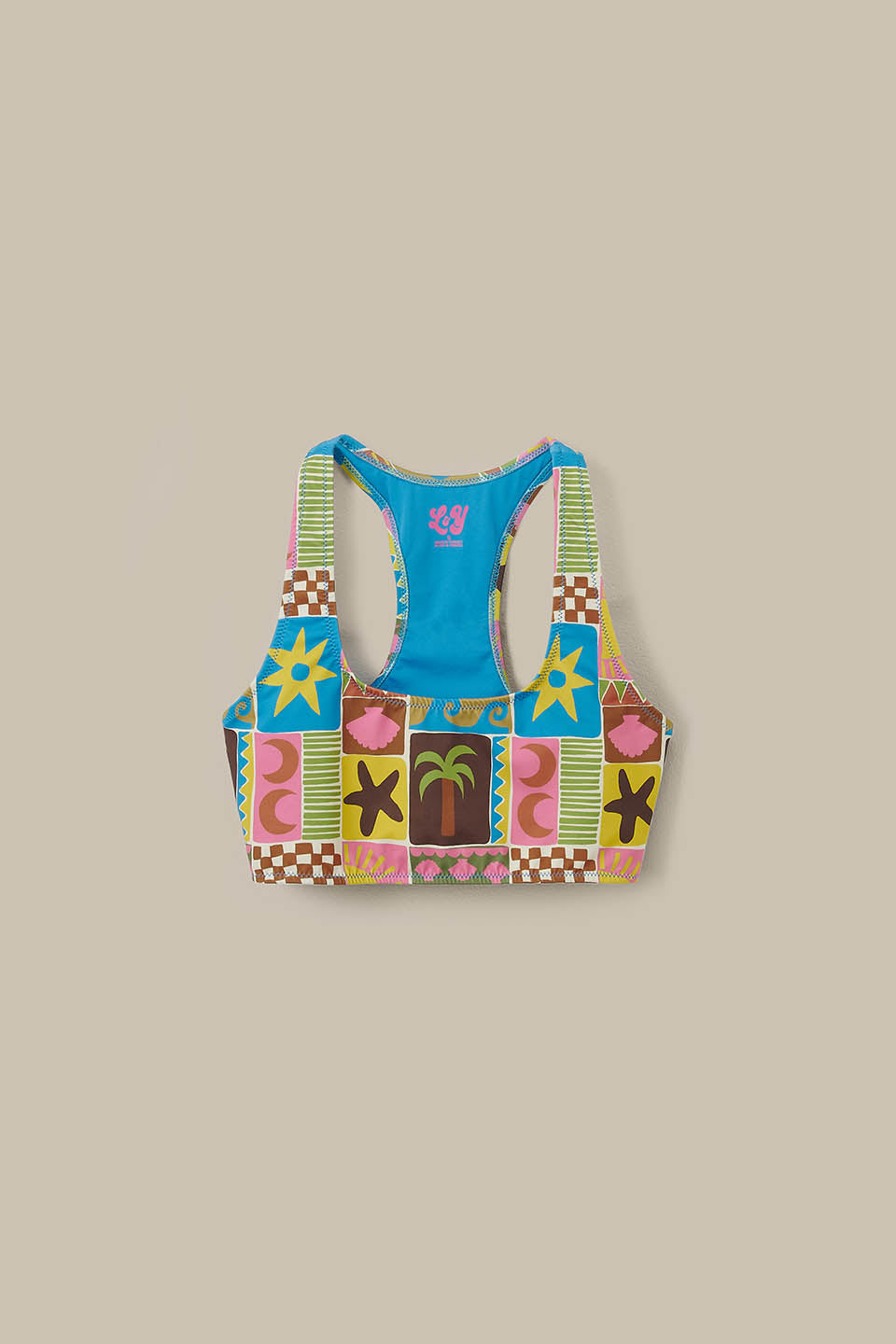 Morella - Racerback Bikini Top Recycled Polyester in Coastal Tile