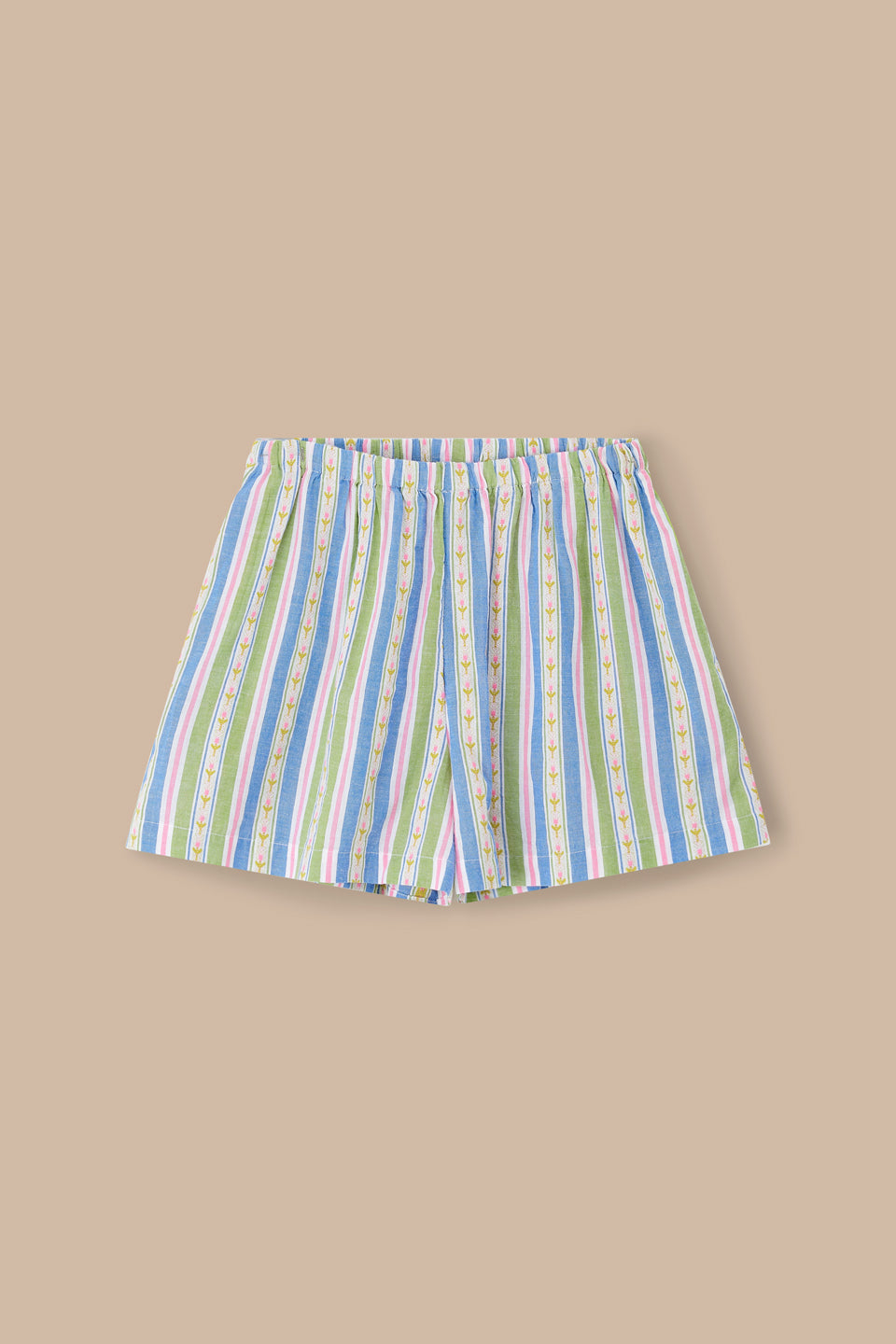 Popan - Relaxed Shorts Organic Cotton Jacquard in Tulip Stripe