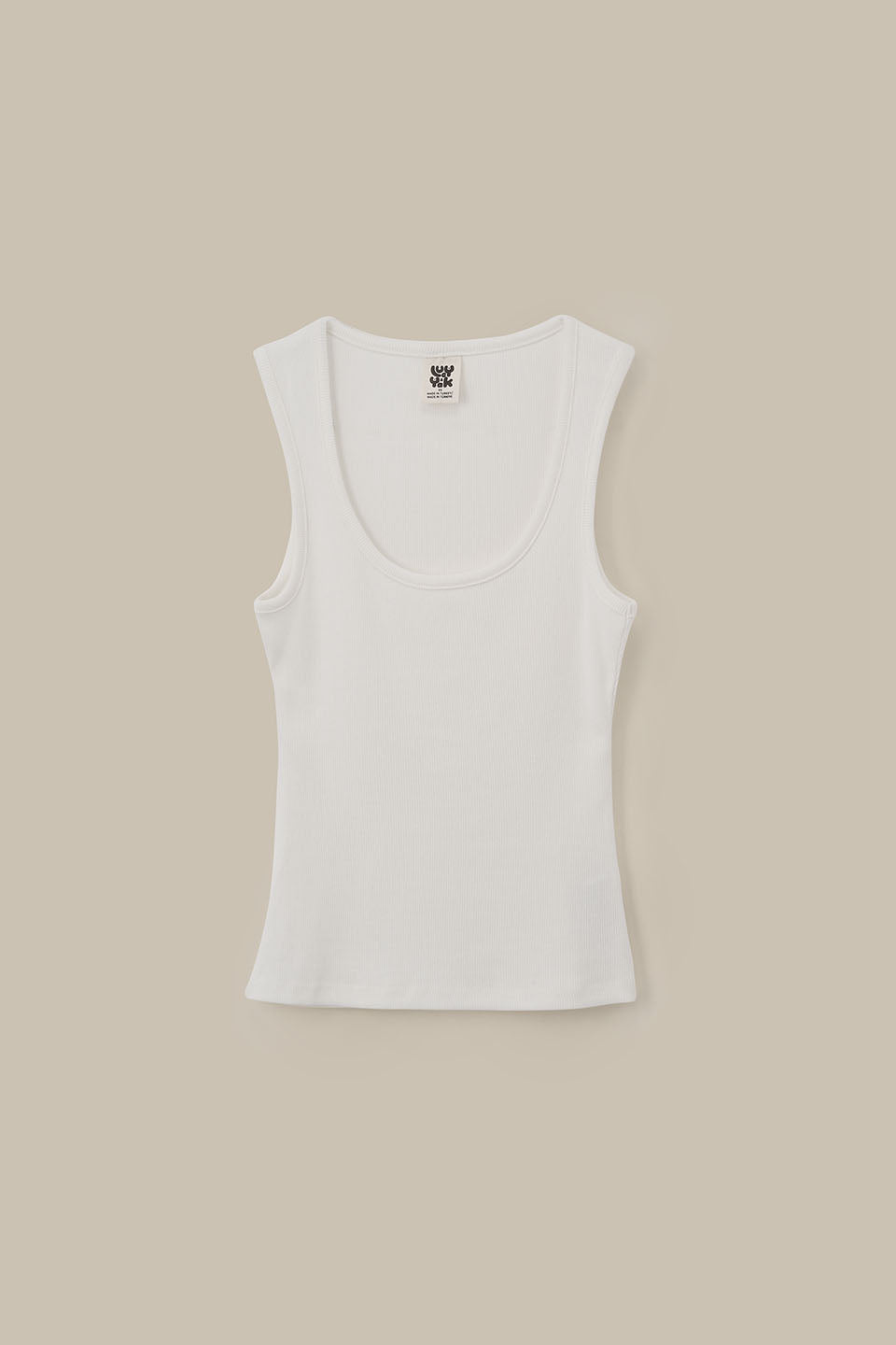 Romy - Cotton Scoop Vest in Ecru