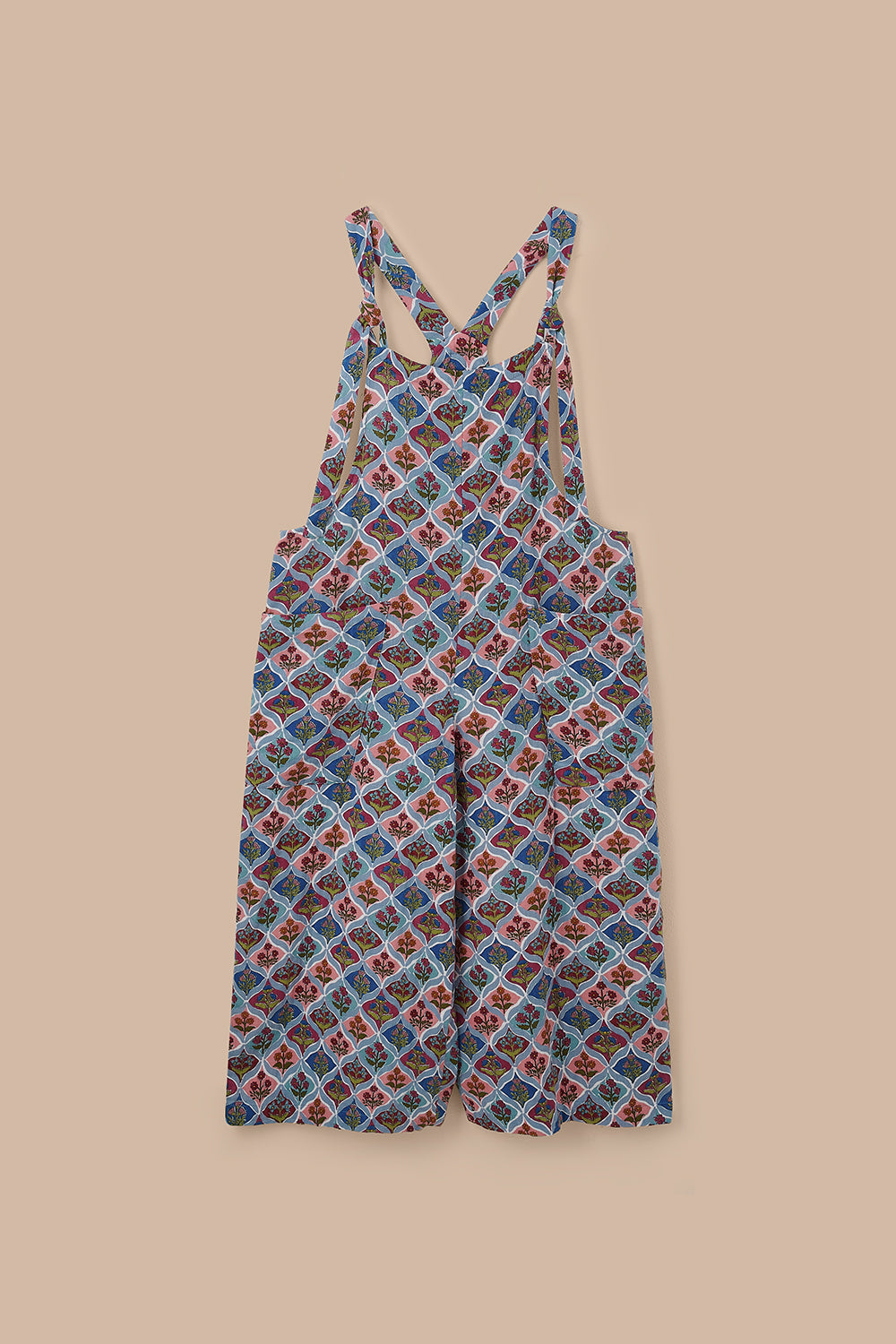 Rudy - Cropped Wide Leg Dungarees Organic Cotton Gauze in Walled Blooms