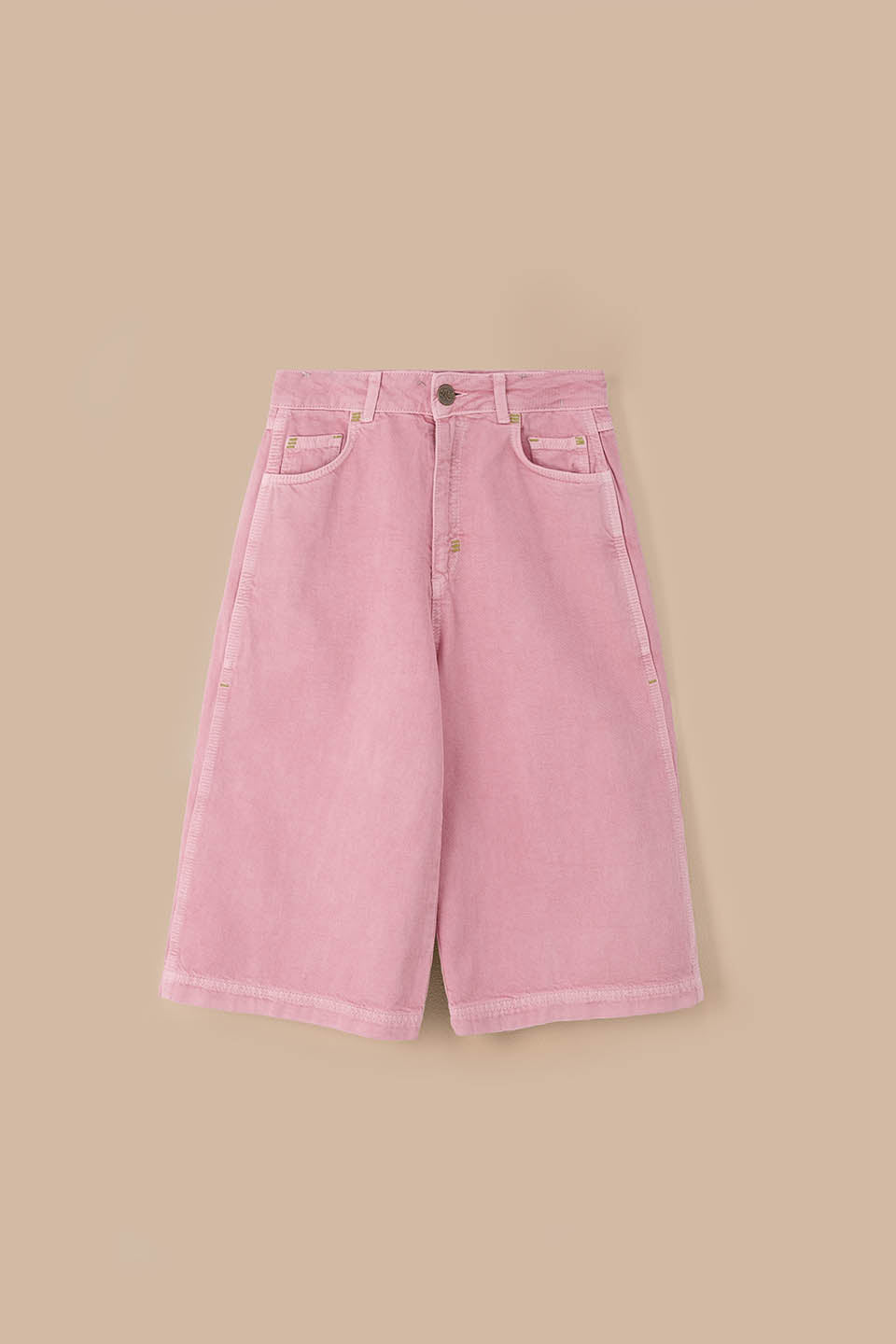 Sol - Long Shorts Organic Cotton Denim in Pink Cashmere Rose