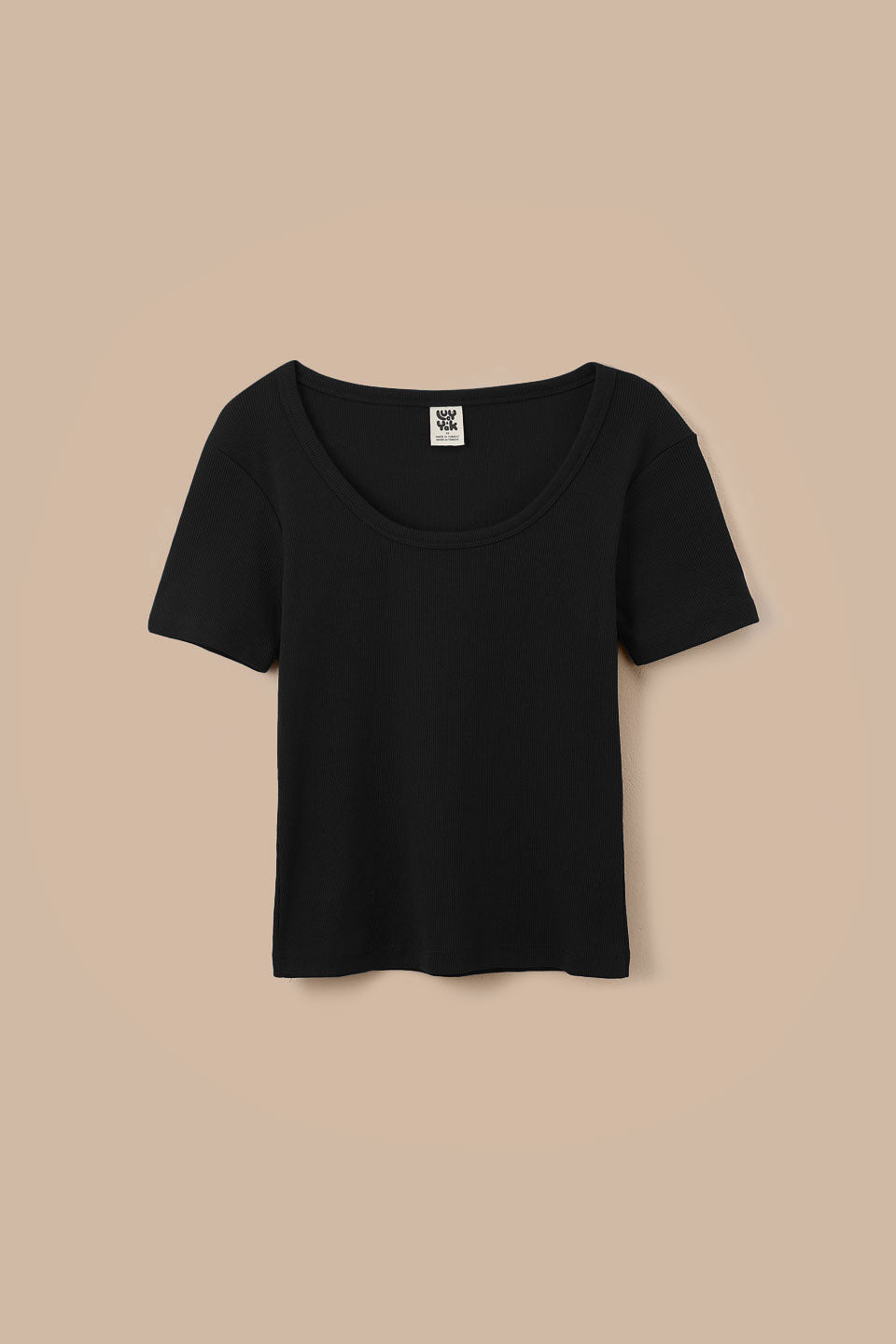 Vita - Scoop Neck T-Shirt Organic Cotton in Black