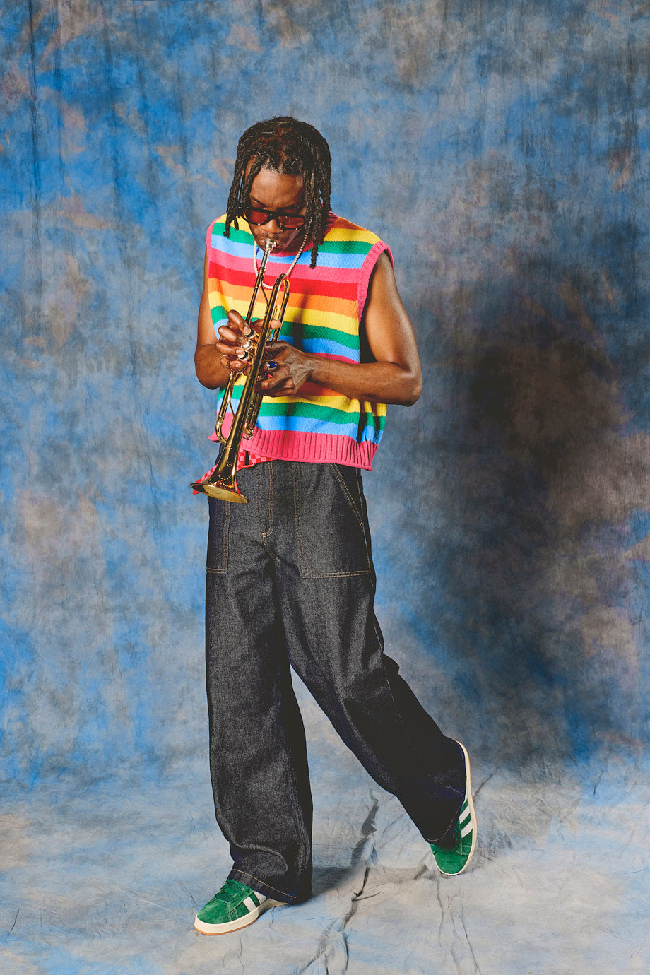 Sawyer - Knitted Tank Organic Cotton Knit in Rainbow Stripe