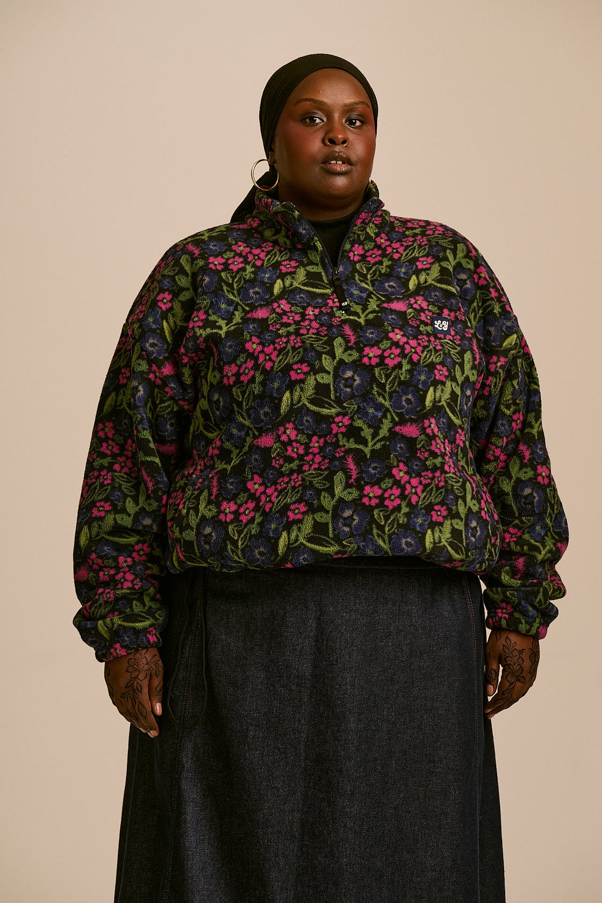 Stevie - Recycled Polyester Fleece in Ditsy Floral