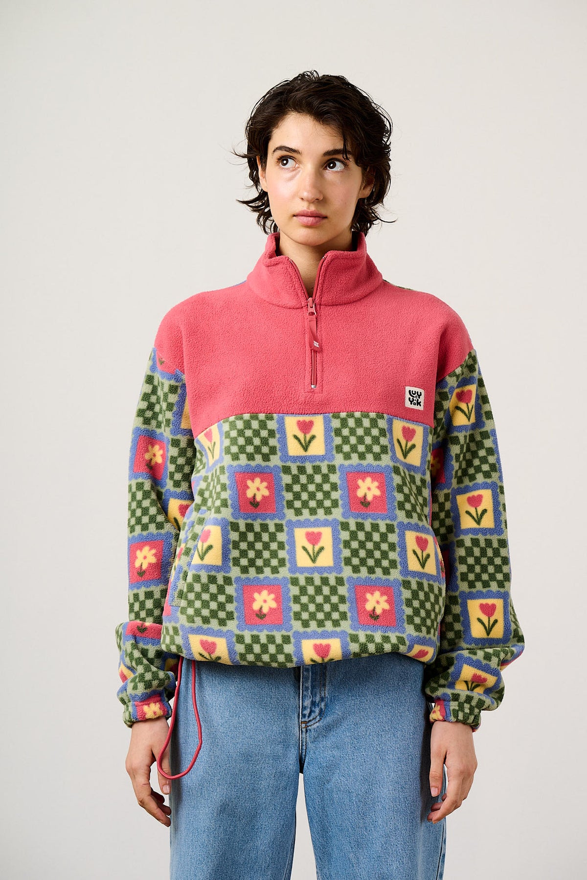 Stevie - Polar Fleece Recycled Polyester in Tulip Print