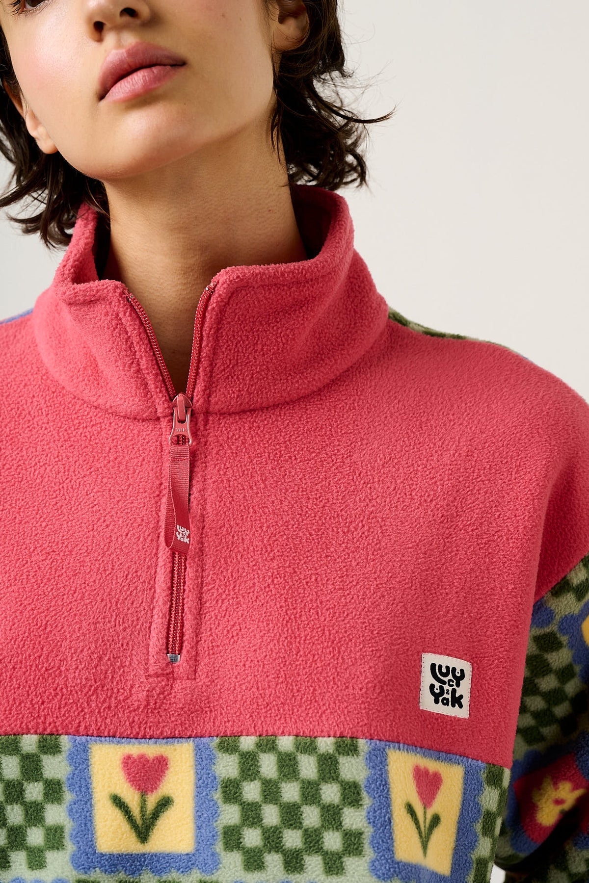 Stevie - Polar Fleece Recycled Polyester in Tulip Print