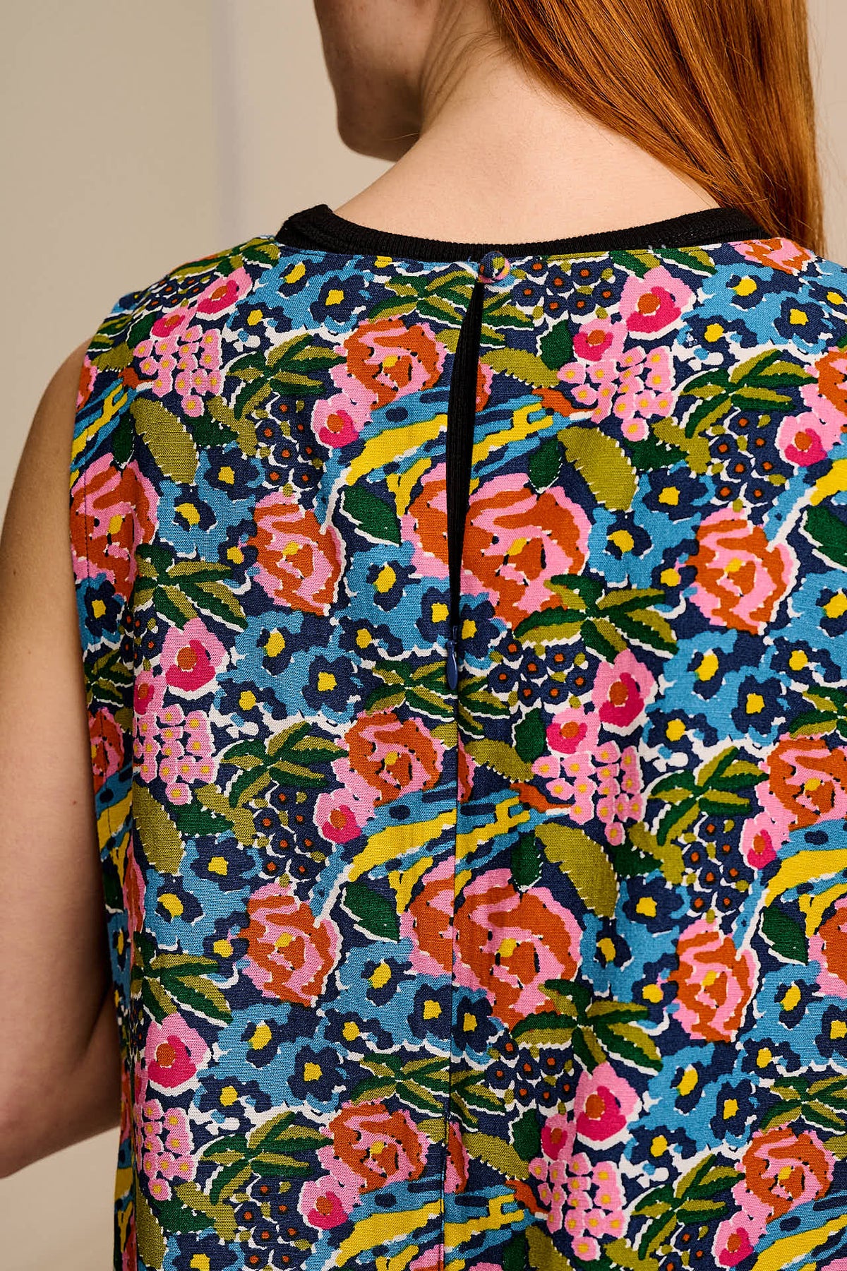 Tilda - Cotton & Viscose Wide Leg Jumpsuit in Blue Birdie Floral
