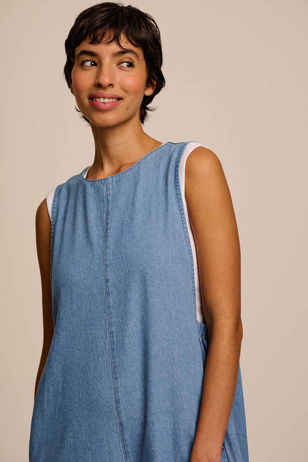 IMPERFECT Tilda - Cotton Wide Leg Jumpsuit in Light Blue