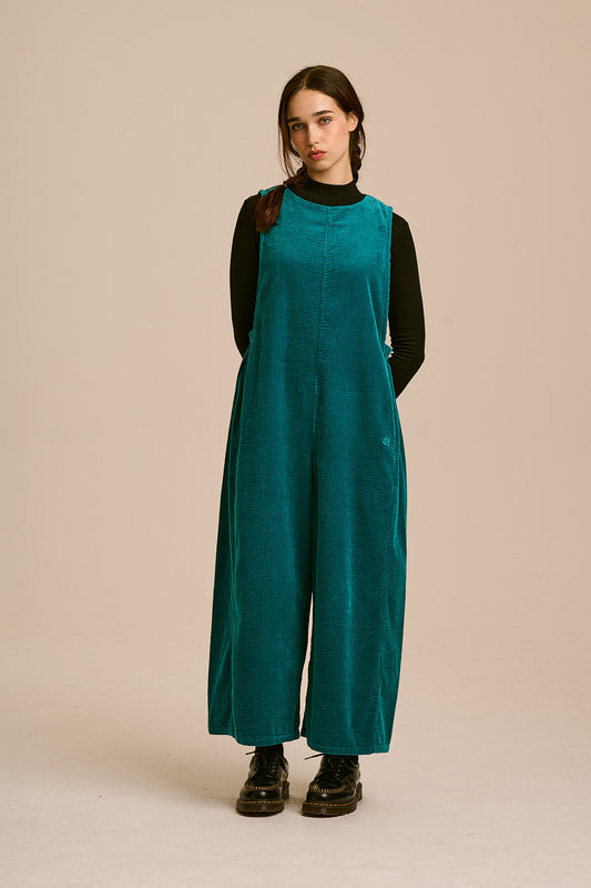 Tilda - Organic Corduroy Jumpsuit in Teal