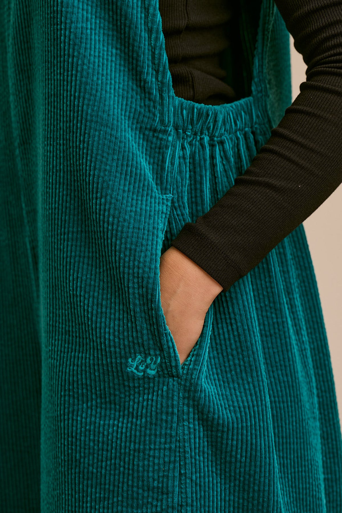 Tilda - Organic Corduroy Jumpsuit in Teal