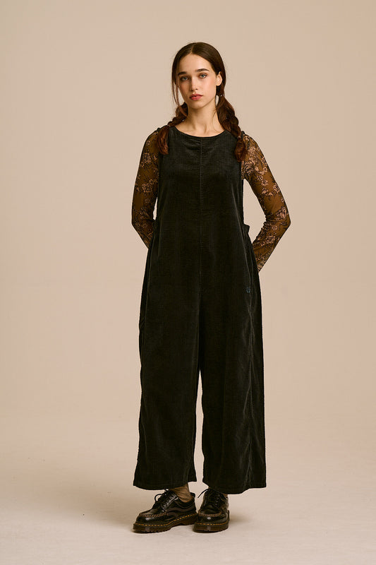 Tilda - Organic Corduroy Jumpsuit in Black