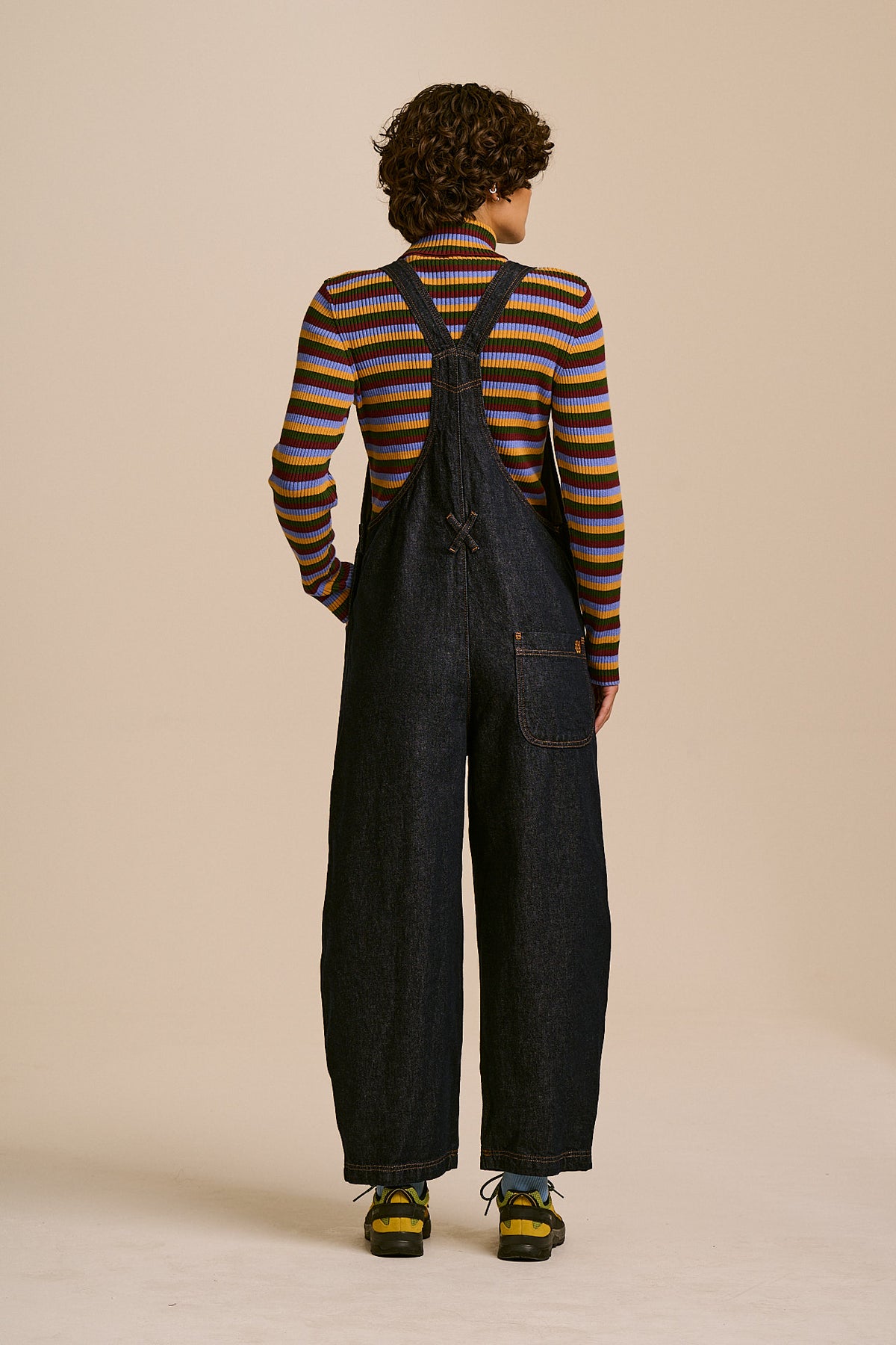 Toluca - Barrel Leg Dungarees Organic Cotton Denim in Indigo