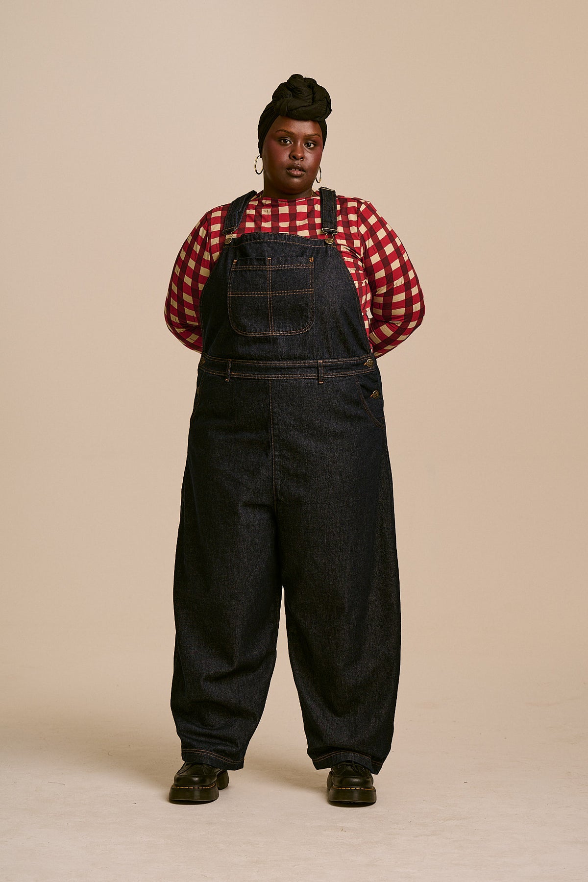 Toluca - Barrel Leg Dungarees Organic Cotton Denim in Indigo