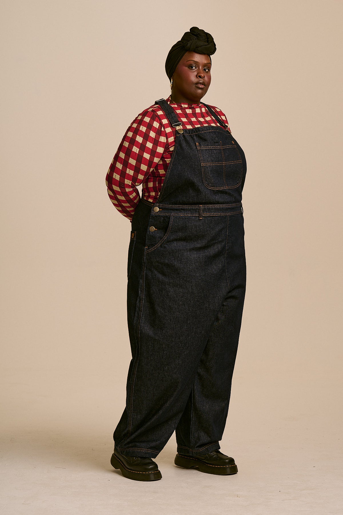 Toluca - Barrel Leg Dungarees Organic Cotton Denim in Indigo