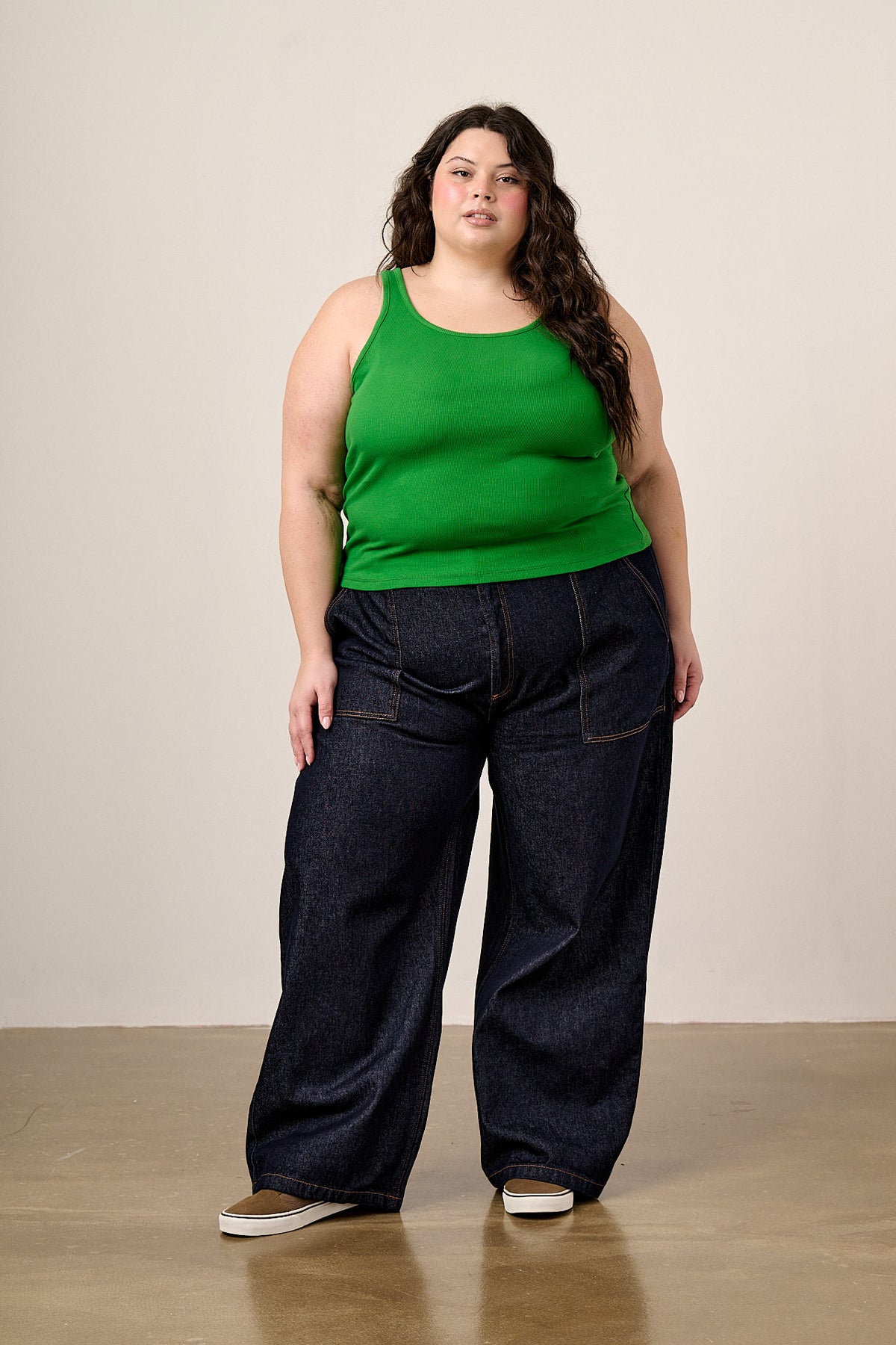 Tully - Strappy Vest Organic Cotton in Green