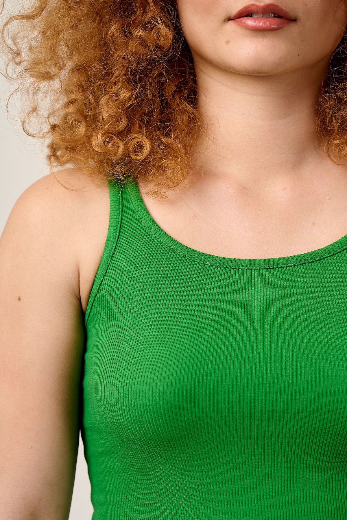 Tully - Strappy Vest Organic Cotton in Green