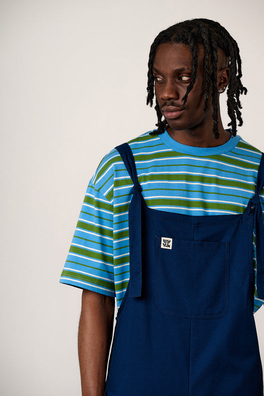 Una - Cropped Straight Leg Dungarees Organic Cotton in Navy