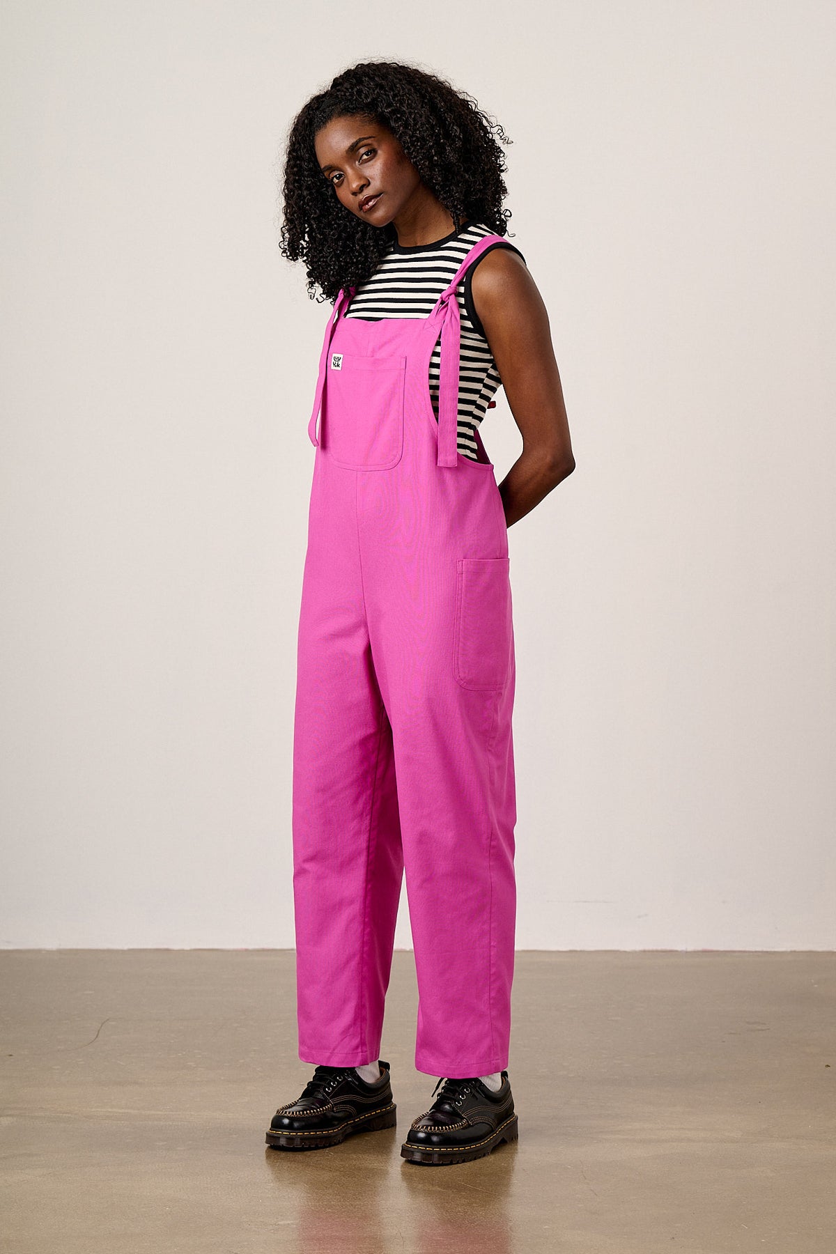 Una - Cropped Straight Leg Dungarees Organic Cotton in Purple Orchid