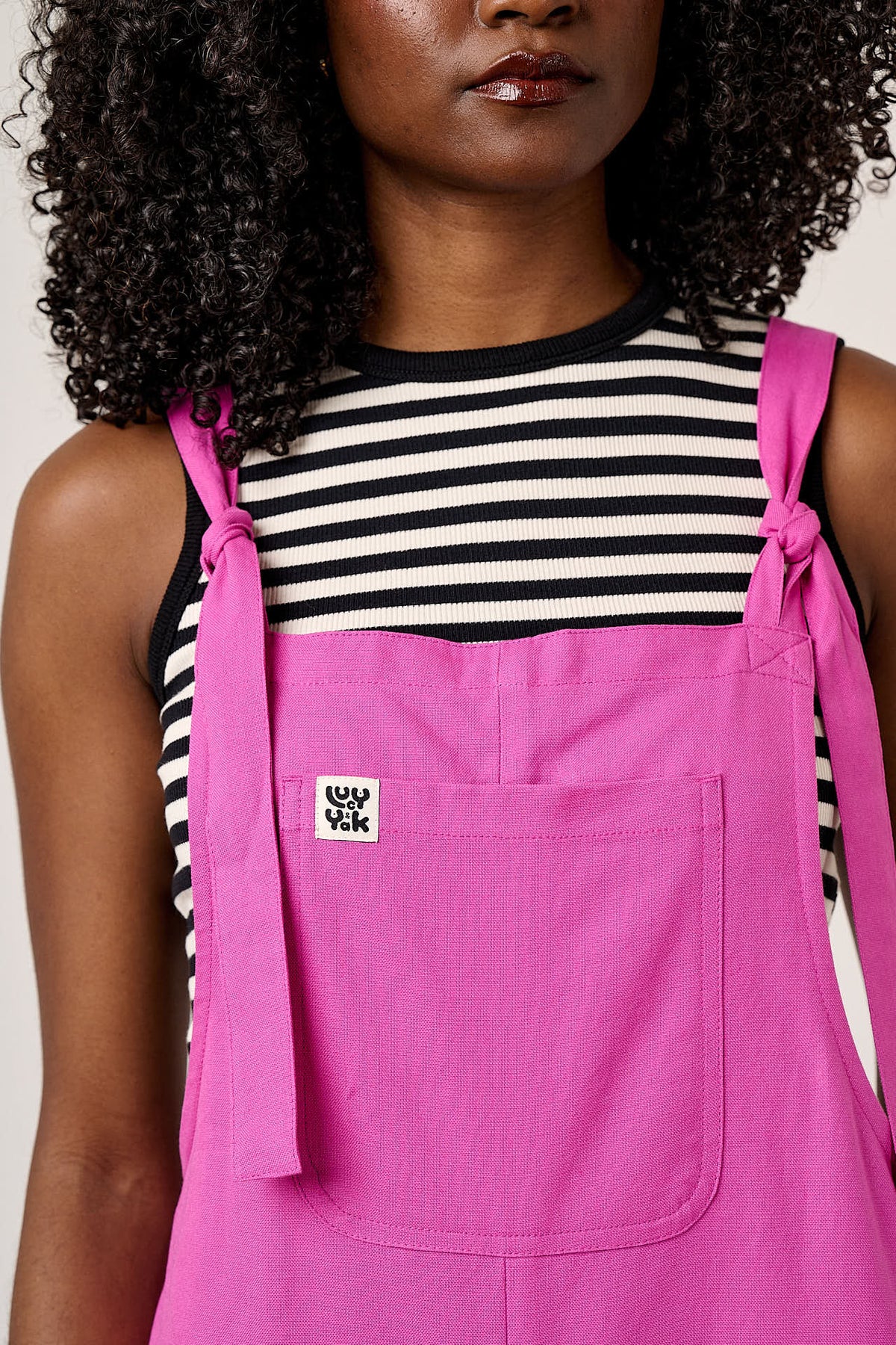 Una - Cropped Straight Leg Dungarees Organic Cotton in Purple Orchid