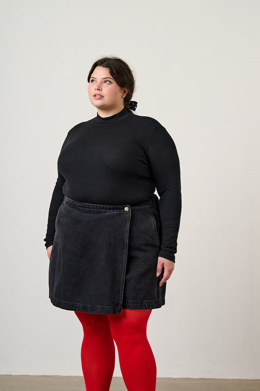 Veeda - Skort Organic Cotton Denim in Black Wash