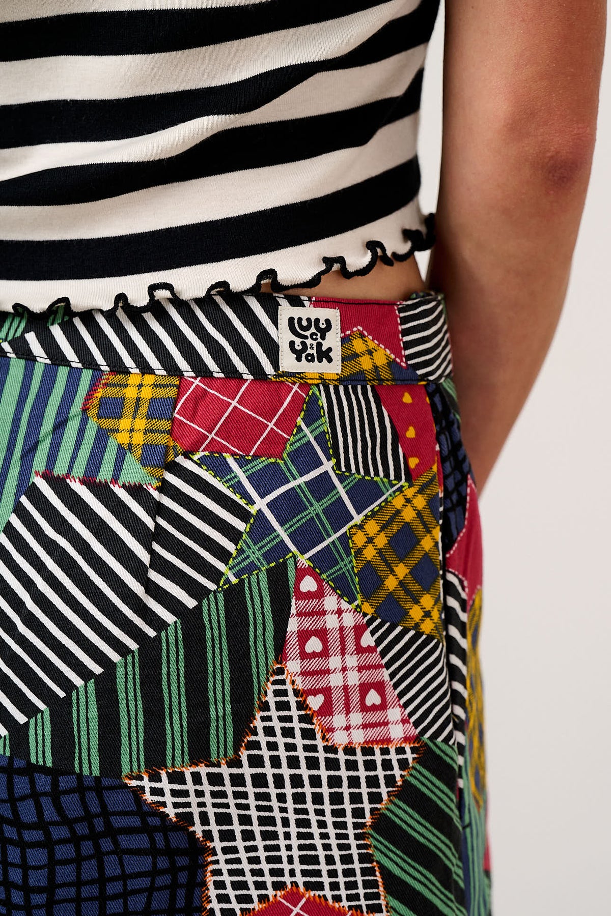 Veeda - Skort Organic Cotton in Star Patchwork