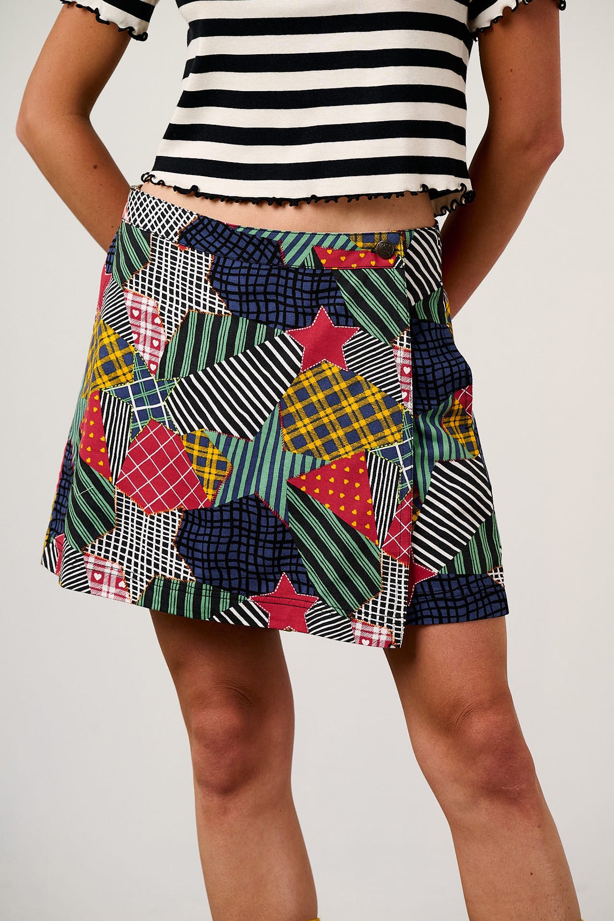 Veeda - Skort Organic Cotton in Star Patchwork