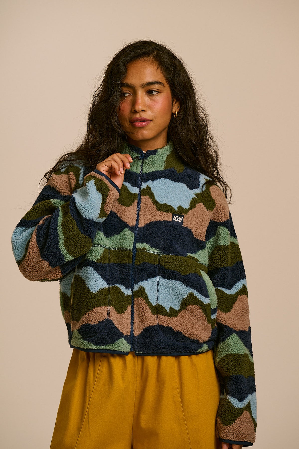 Finley - Borg Fleece Jacket Recycled Polyester in Rolling Hills