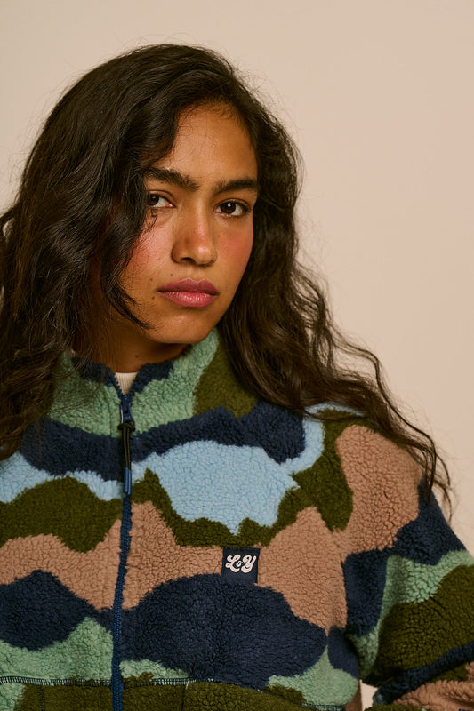 Finley - Borg Fleece Jacket Recycled Polyester in Rolling Hills