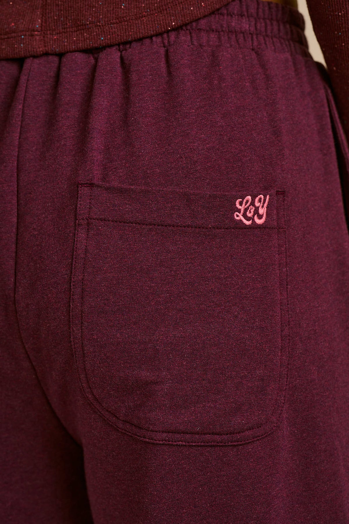 Tamsin - Jersey Extra Wide Trousers in Burgundy