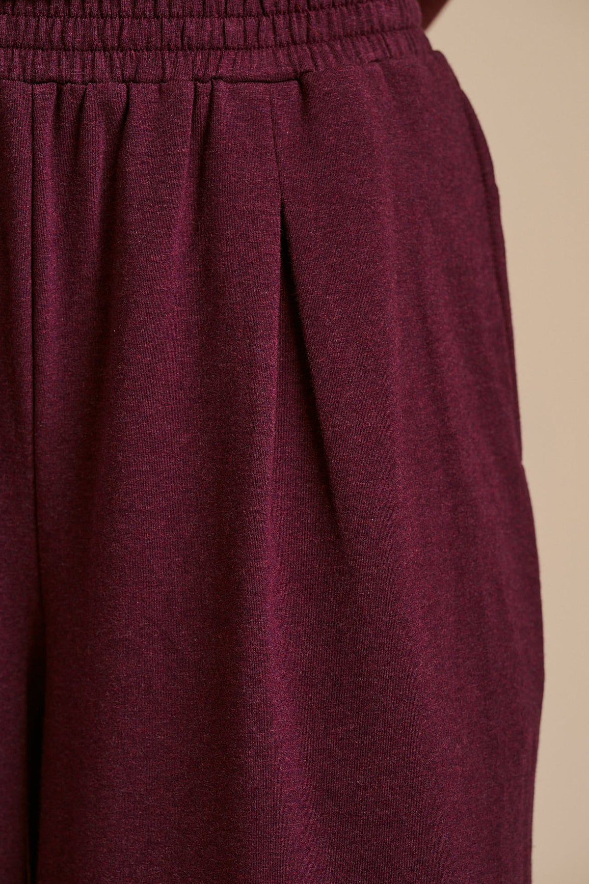 Tamsin - Jersey Extra Wide Trousers in Burgundy