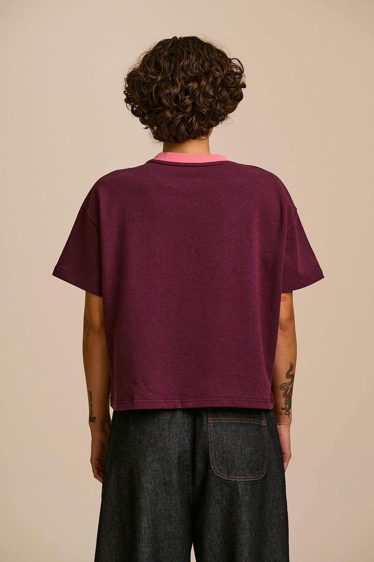 Everlie - Oversized T-Shirt Organic Cotton in Burgundy