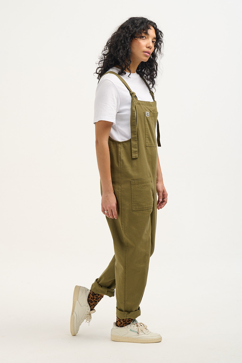 Original - Cotton Dungarees in Dark Olive